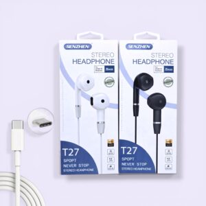 Ακουστικά In-ear Handsfree Type-C Λευκό T27
