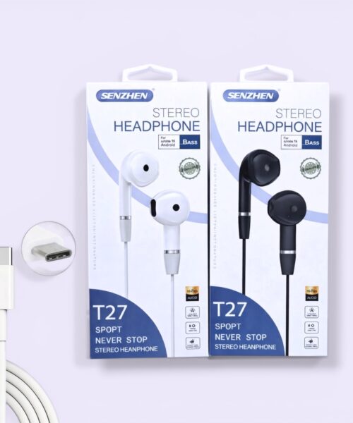 Ακουστικά In-ear Handsfree Type-C Λευκό T27