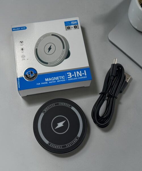 Μαγνητικός Ασύρματος Φορτιστής 3σε1 (H13) 15W Fast Charge